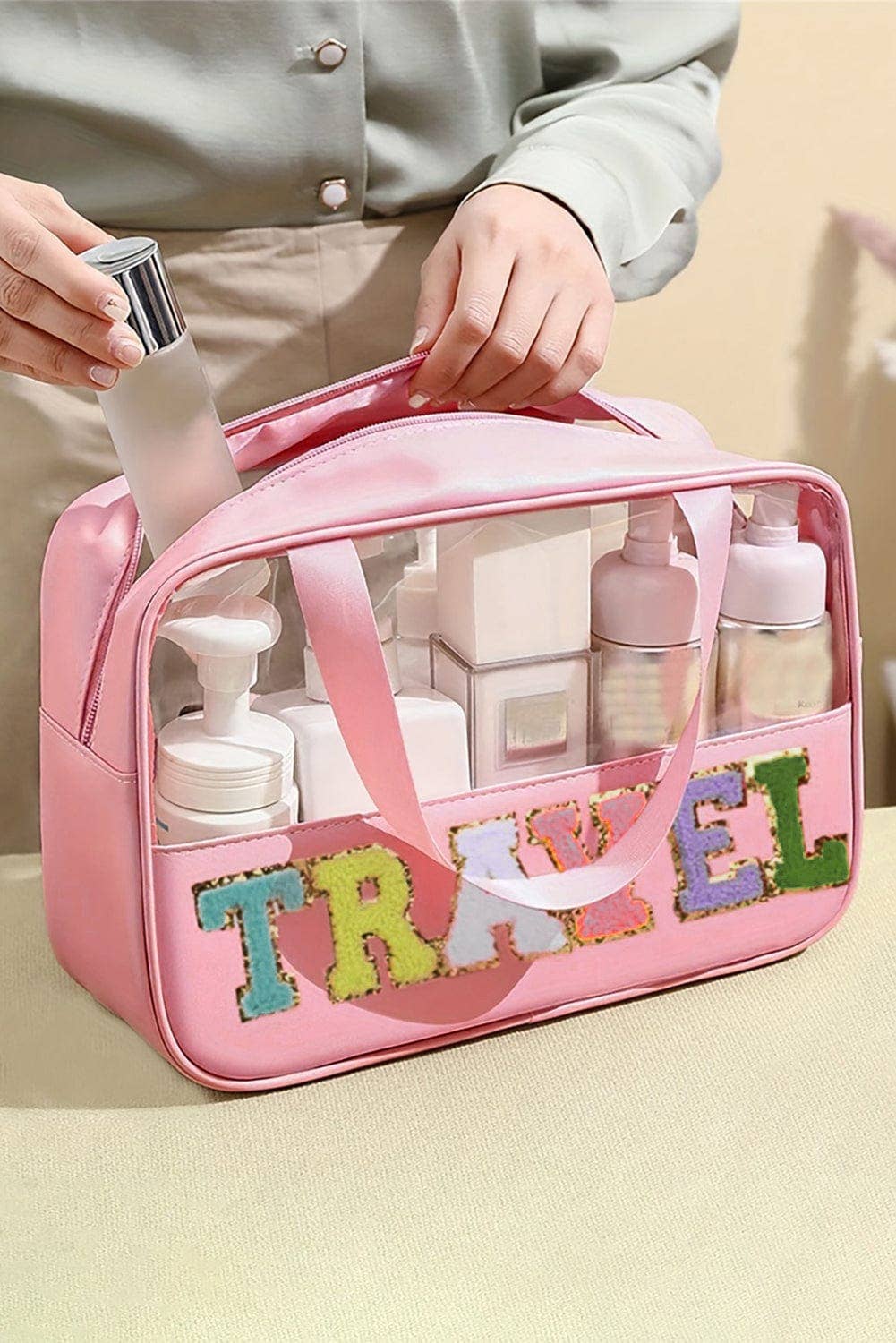 Travel Makeup Bag: Light Pink