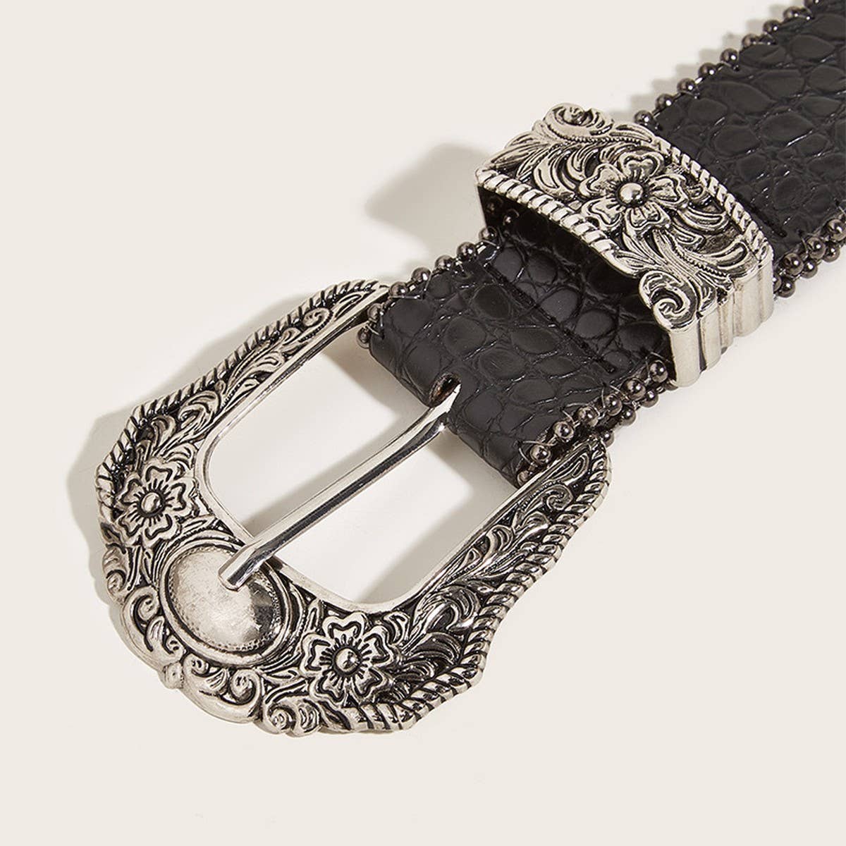 BLACK VINTAGE BELT (OS)
