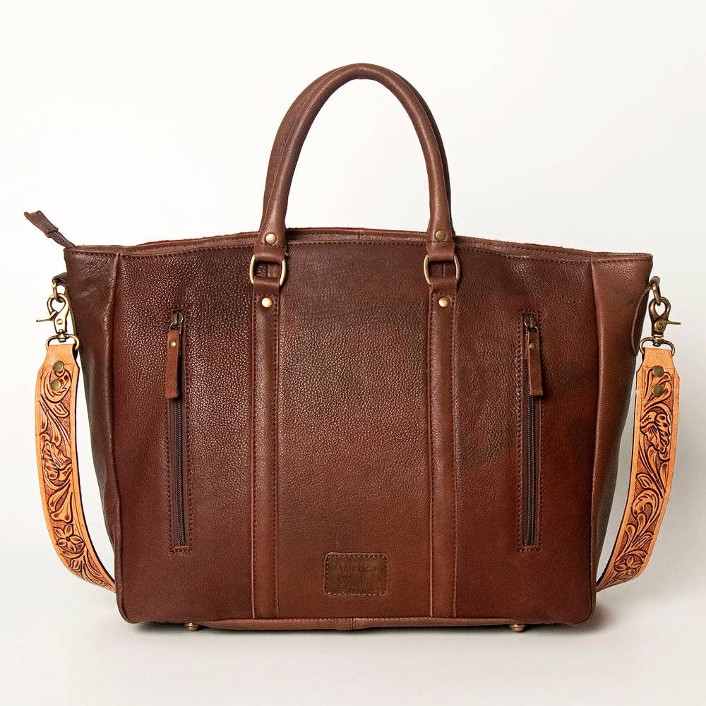 Alice Tote with Floral Tooled Leather & Studded Accents