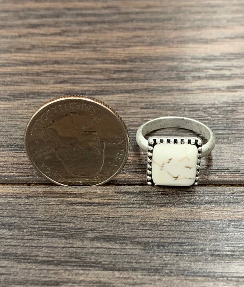 Square White Turquoise