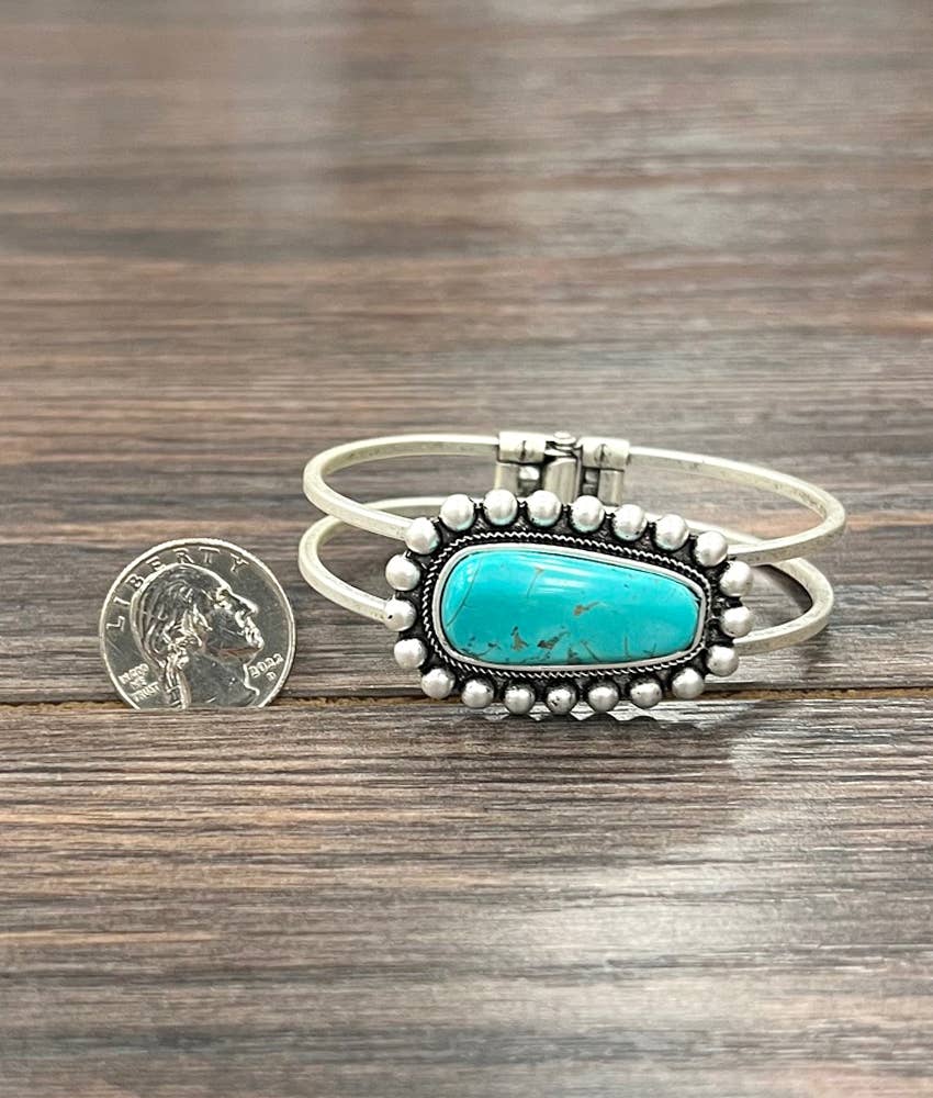 Turquoise, Brass Cuff Bracelet