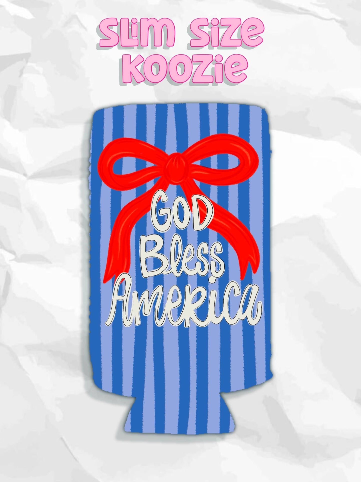 God bless America bow patriotic koozie