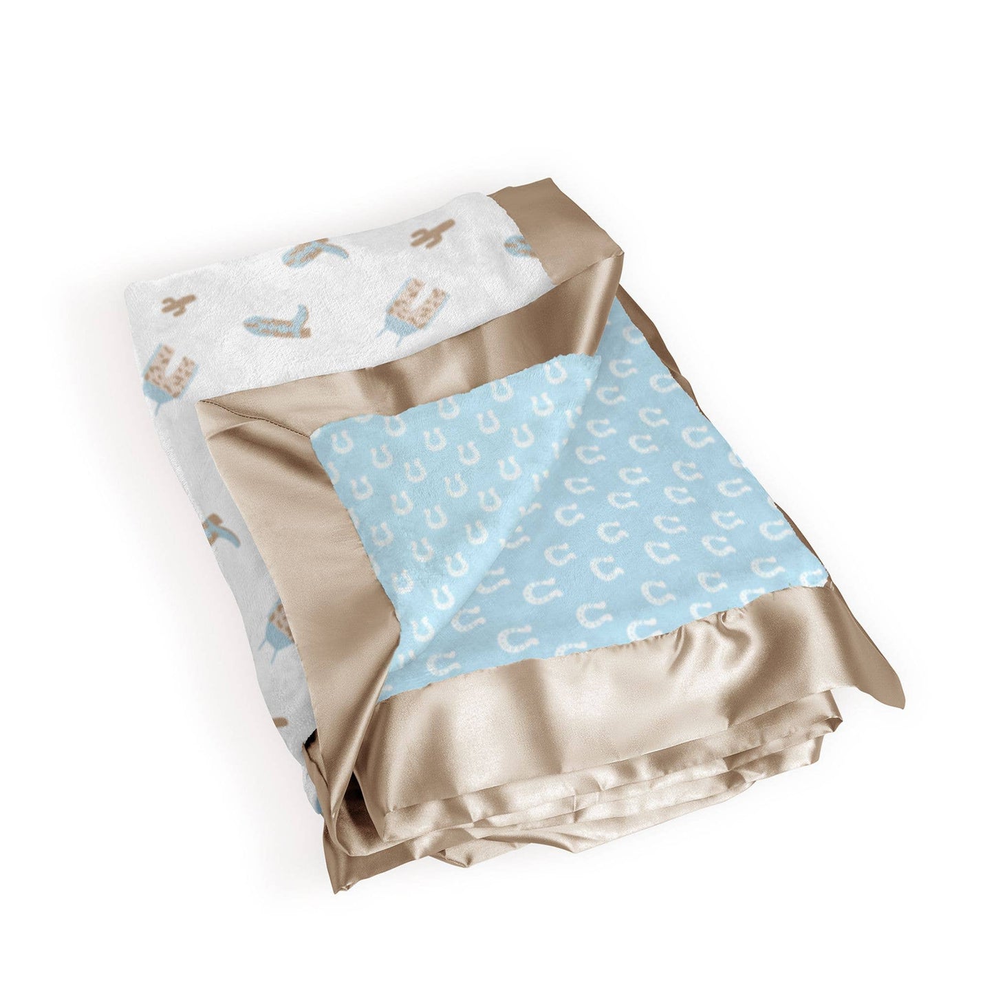 Reversible Boys Blanket Howdy Partner Blue