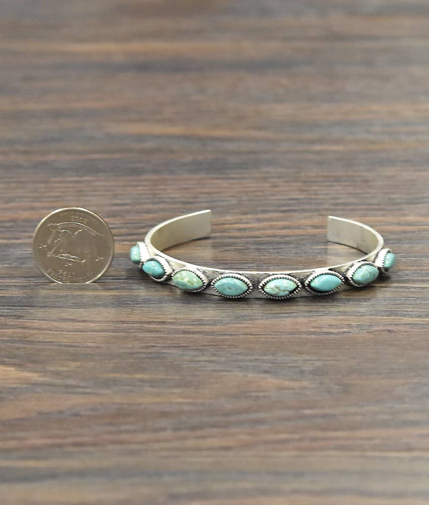 Oval Turquoise Cuff Bracelet