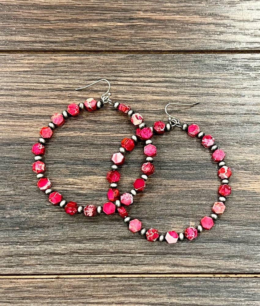 Gemstone Hoop Earrings