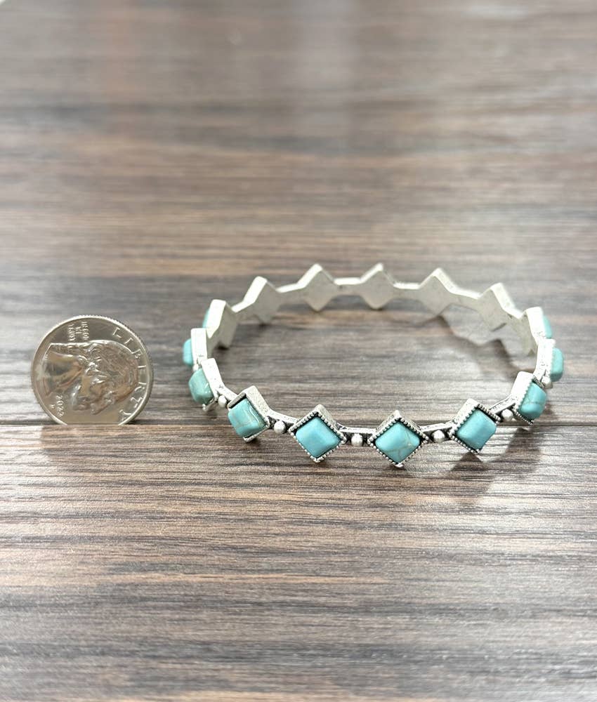 Diamond Turquoise Bangle Bracelet