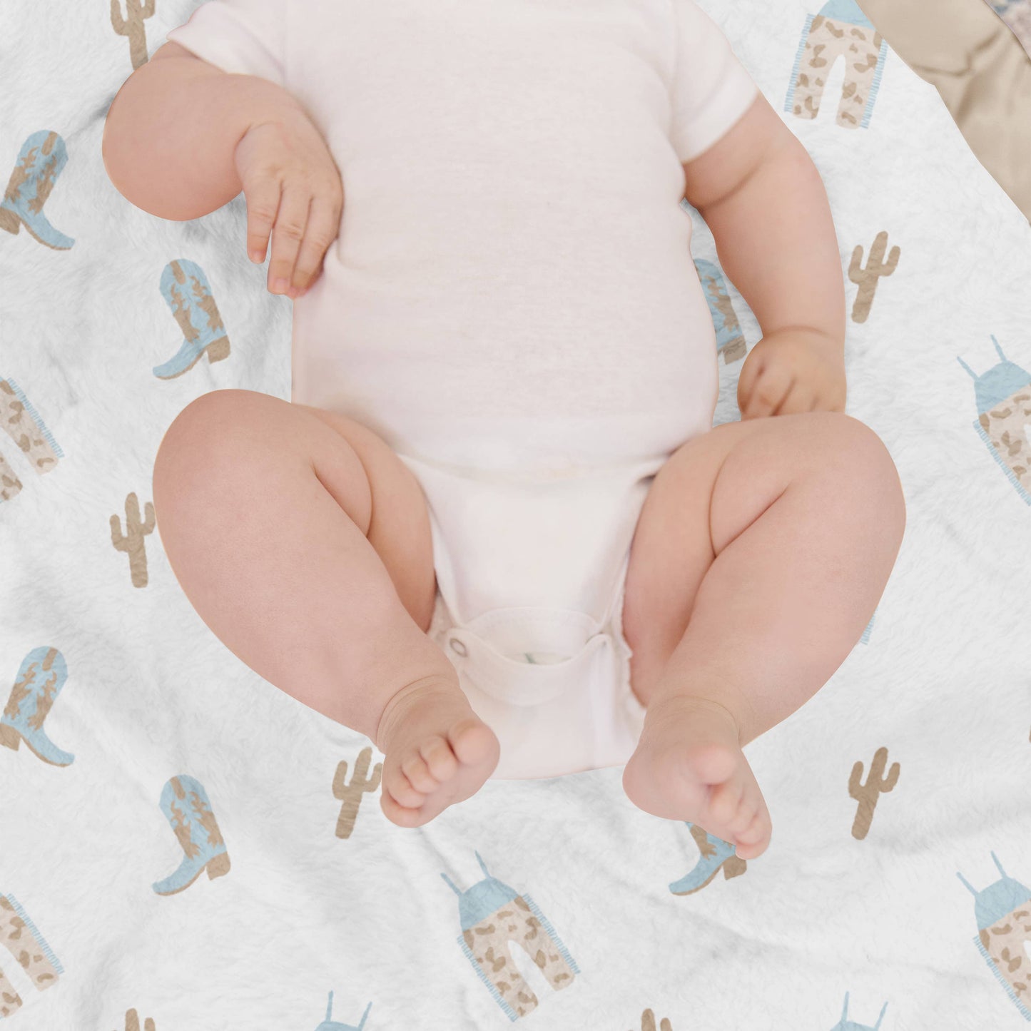 Reversible Boys Blanket Howdy Partner Blue