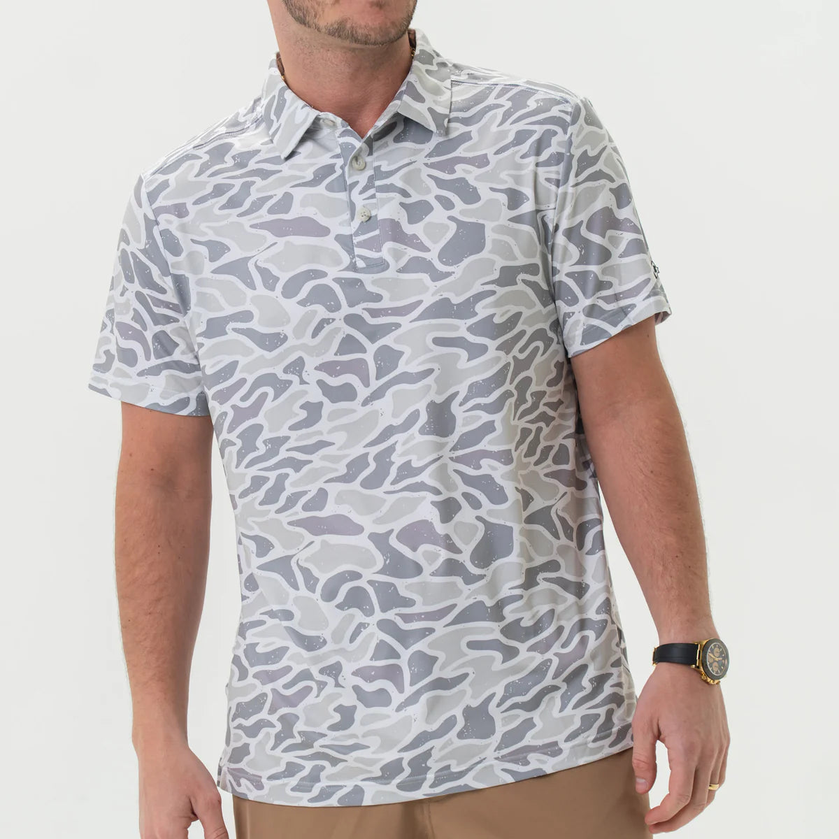 BURLEBO: Performance Polo - White Camo