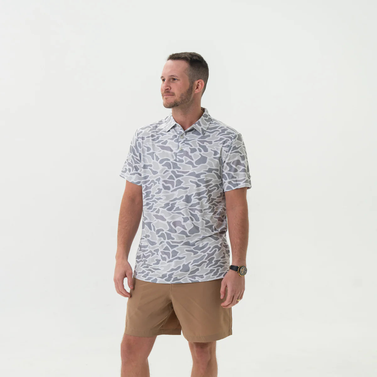 BURLEBO: Performance Polo - White Camo