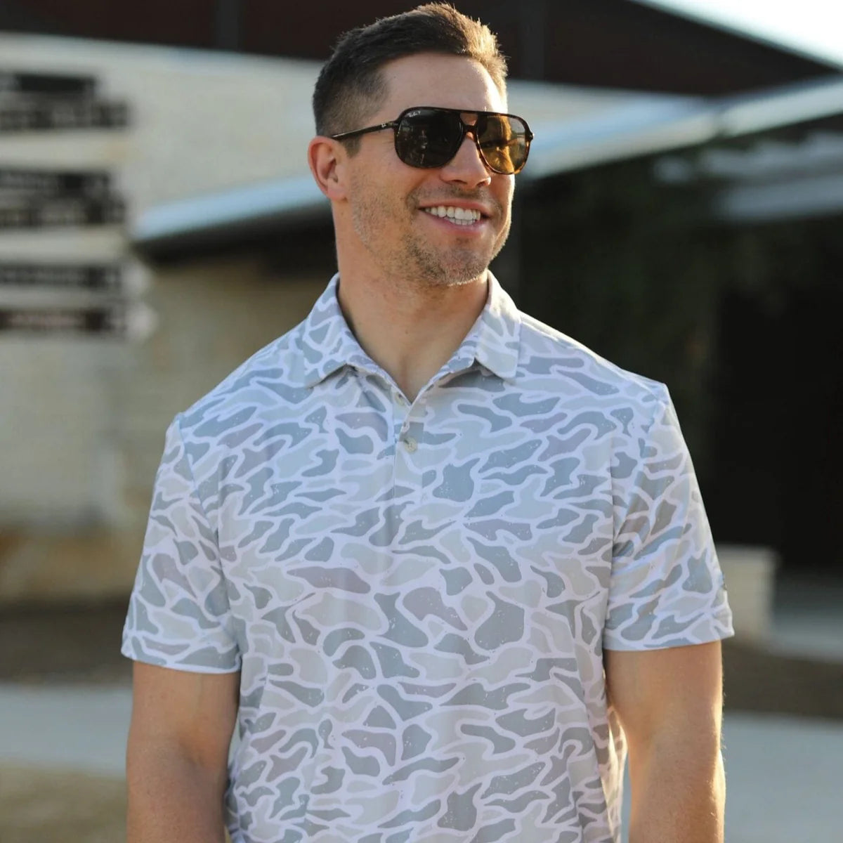 BURLEBO: Performance Polo - White Camo