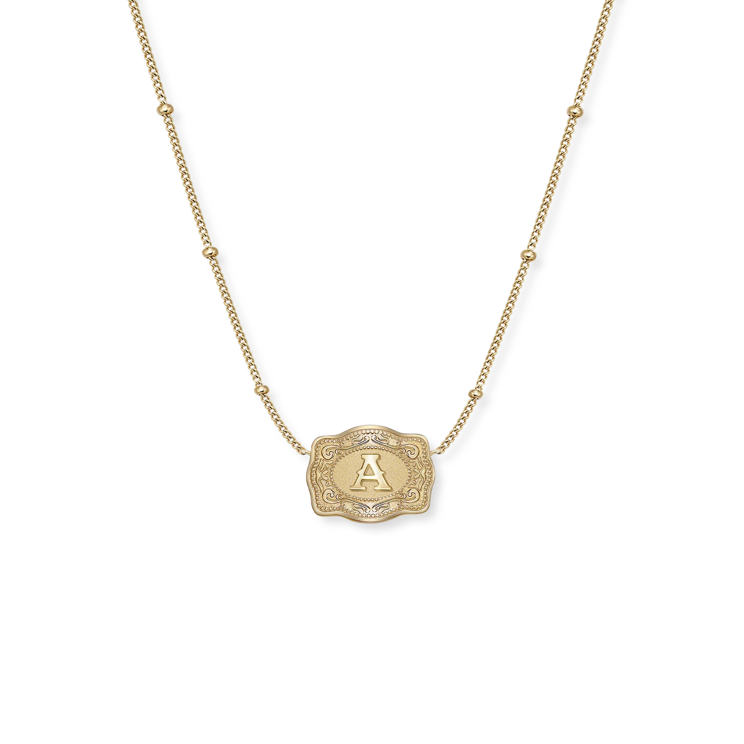 SpurWest Ultra Mini Belt Buckle Necklace - Gold