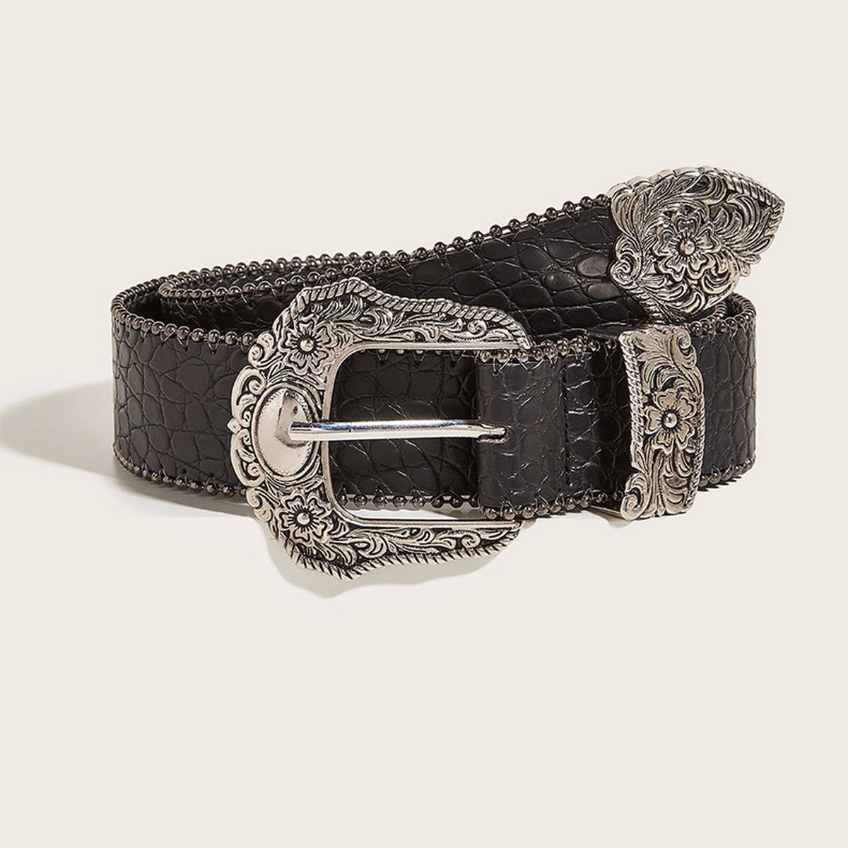 BLACK VINTAGE BELT (OS)