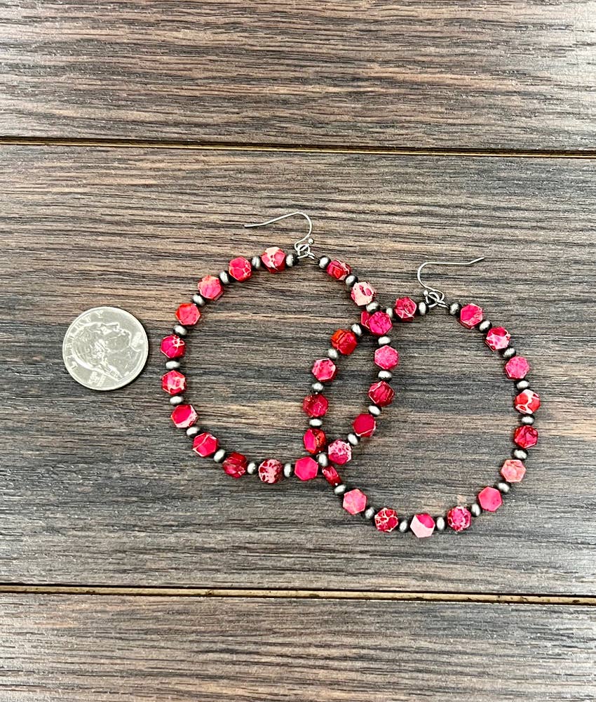 Gemstone Hoop Earrings