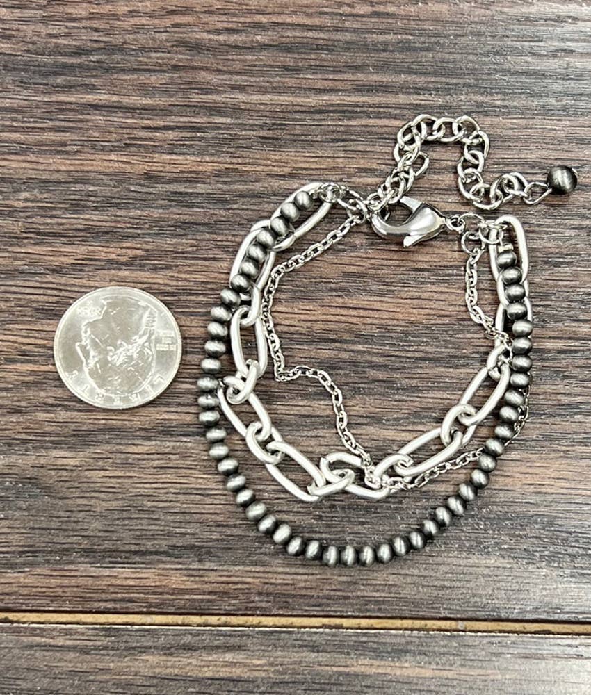 4mm Western Bead Strand Adjustable Bracelet