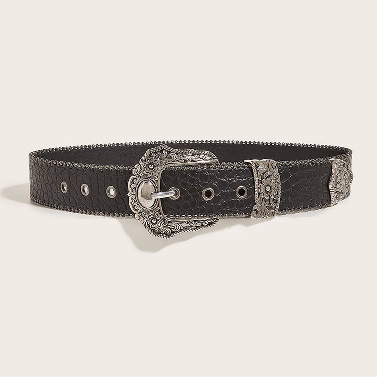 BLACK VINTAGE BELT (OS)
