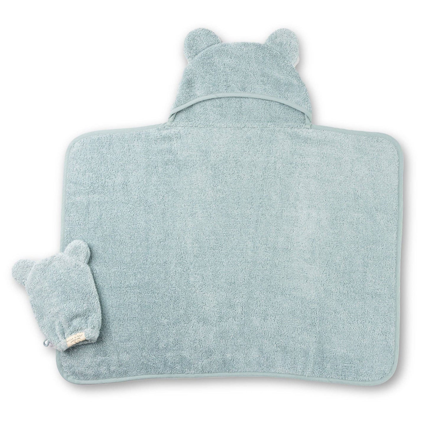 Hooded Towel + Wash Mitt Set Fog Blue