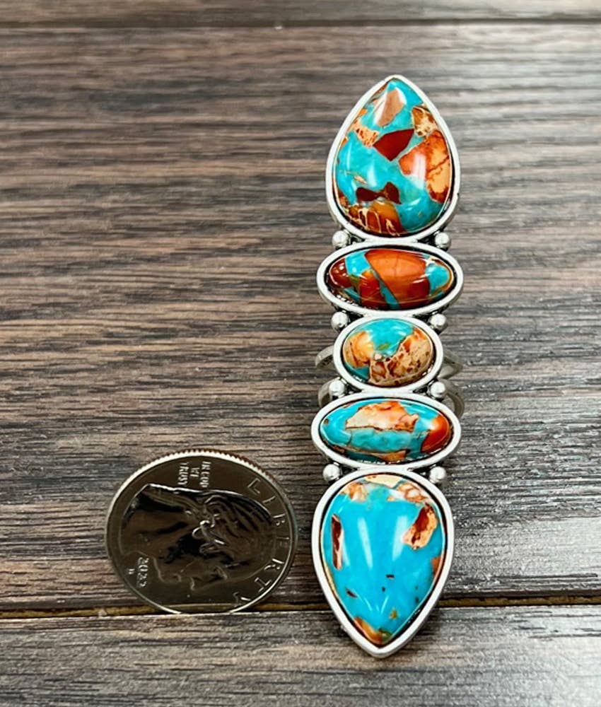 Gemstone Adjustable Ring