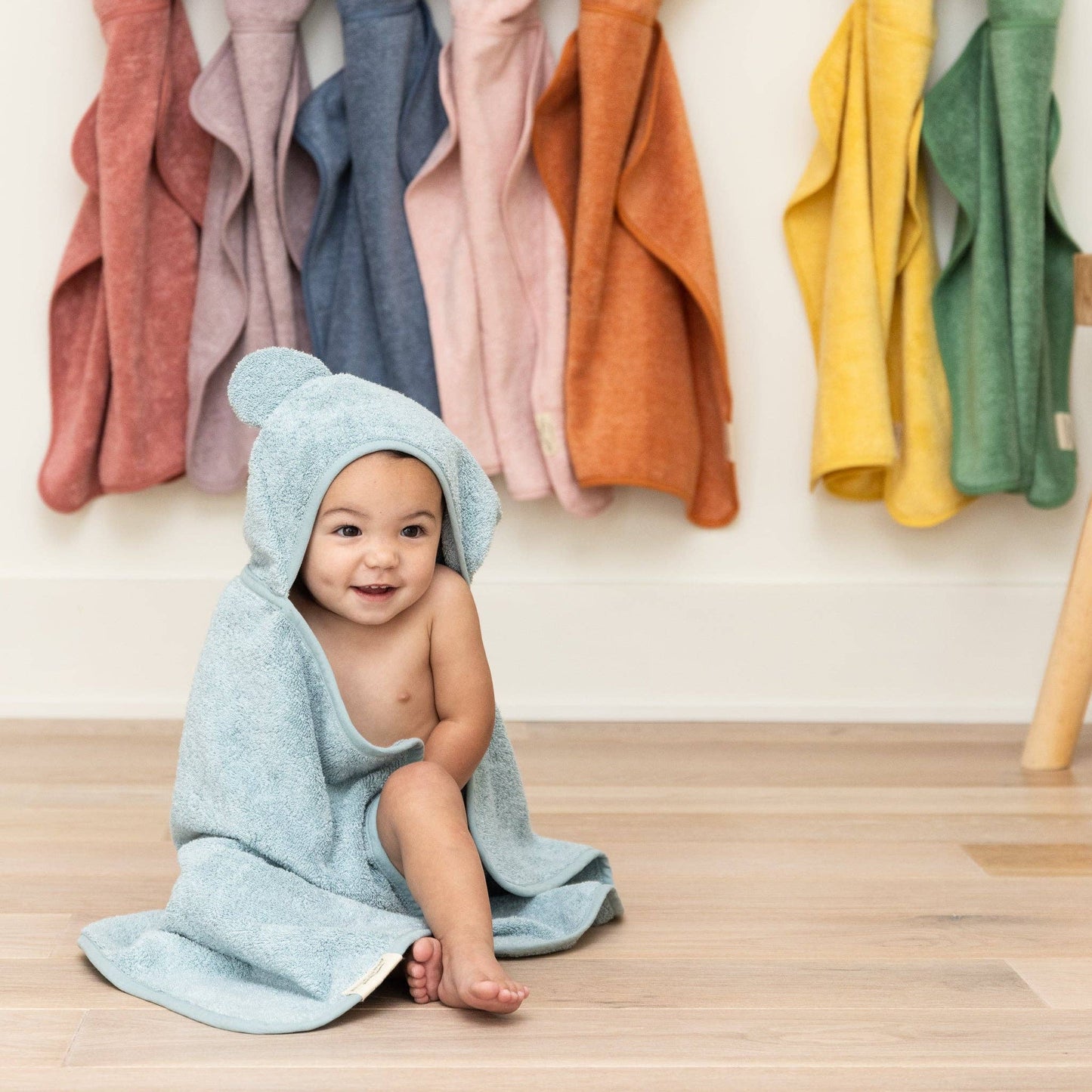 Hooded Towel + Wash Mitt Set Fog Blue