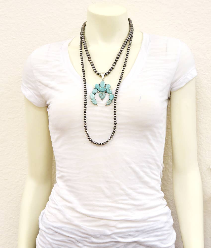 Squash Blossom Turquoise Necklace