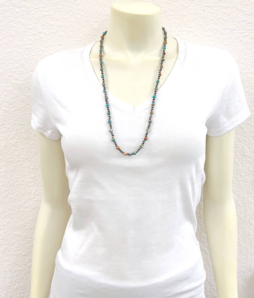 26" Handmade Navajo Gemstone Necklace