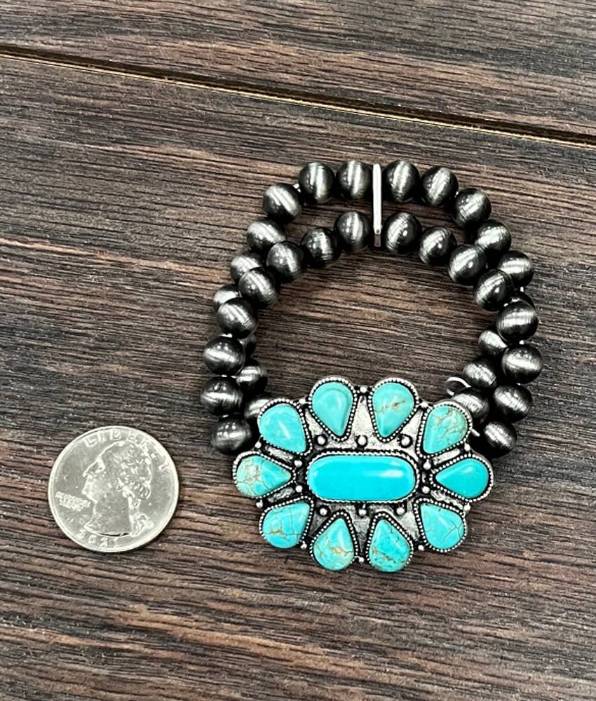 Western Turquoise Stretch Bracelet