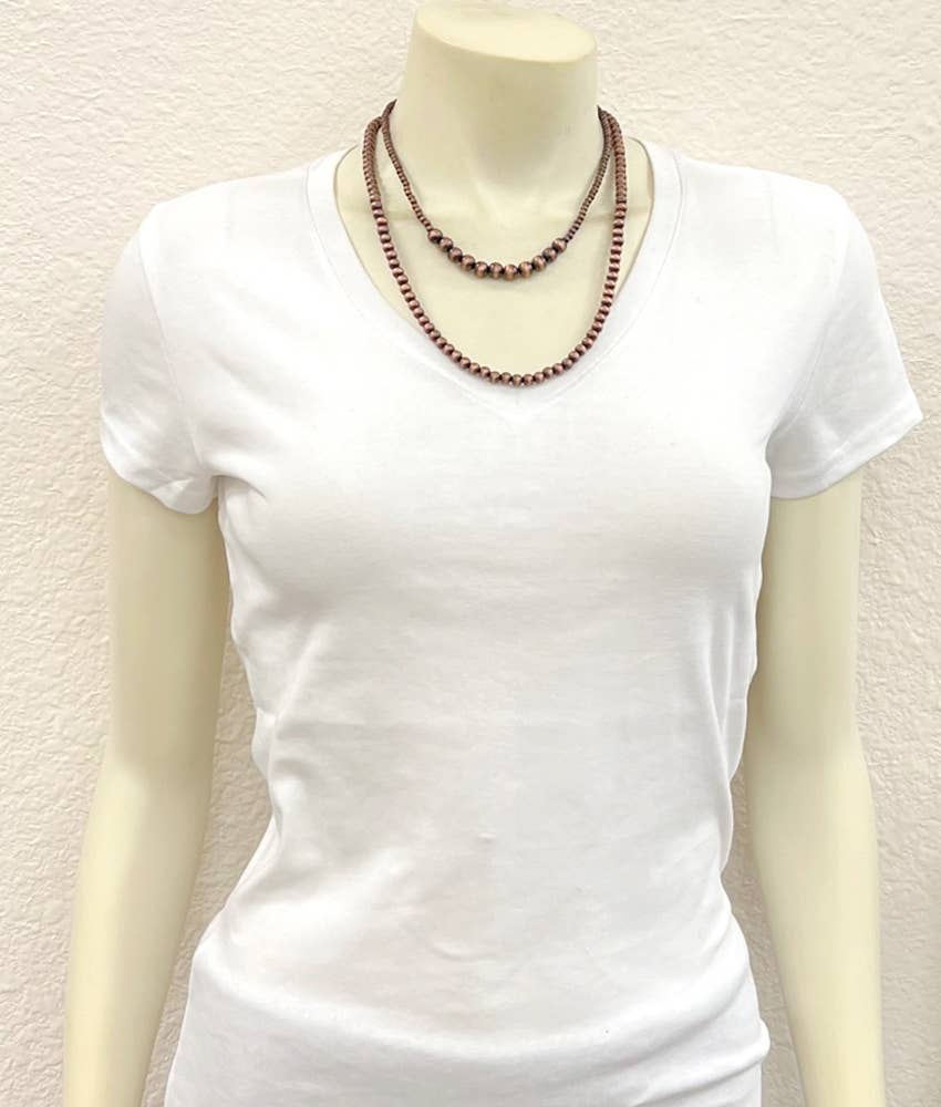20" Copper Western Bead 2-strand Necklace