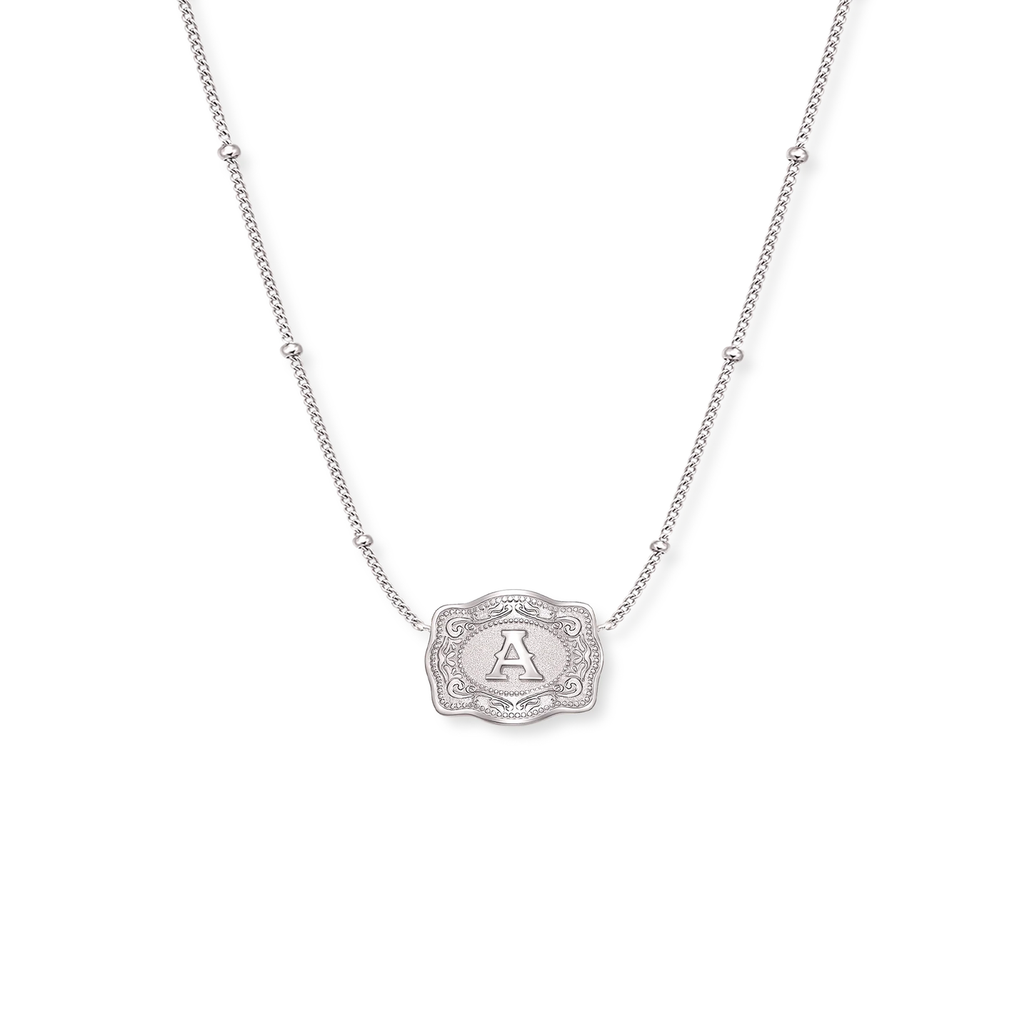 SpurWest Ultra Mini Belt Buckle Necklace - Silver