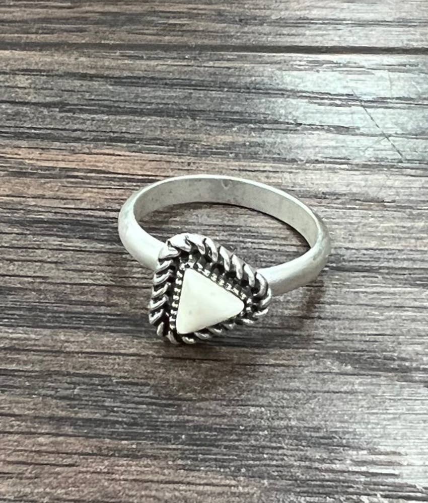 White Turquoise Adjustable Ring