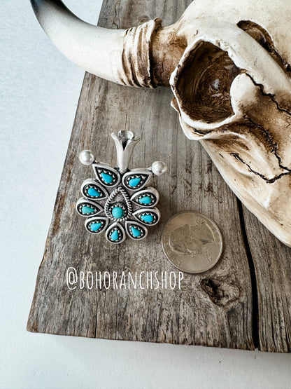 Turquoise Squash Blossom Ring