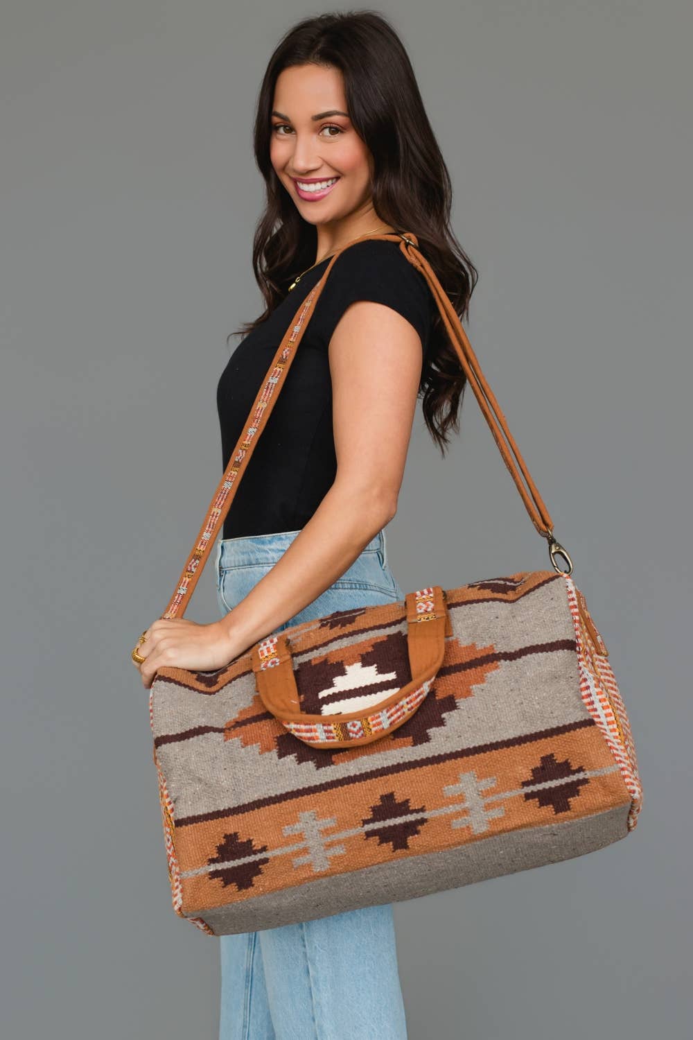 Brown Western Duffel
