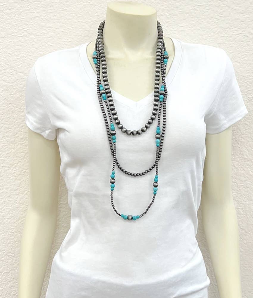 Handmade Navajo Bead Turquoise Necklace