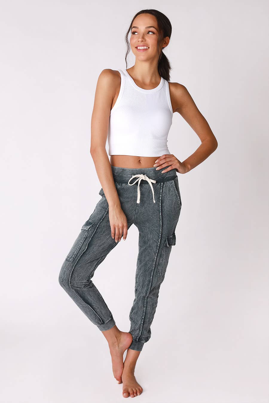 Chevron Highneck Crop Top