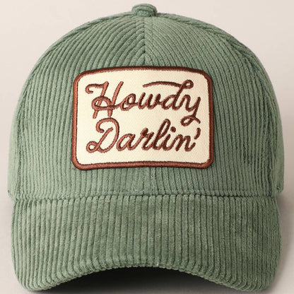 Howdy Darlin' Corduroy Cap SAGE