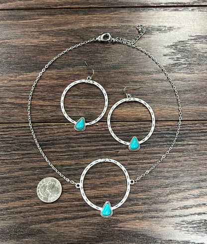 16" Boho Turquoise Necklace Set