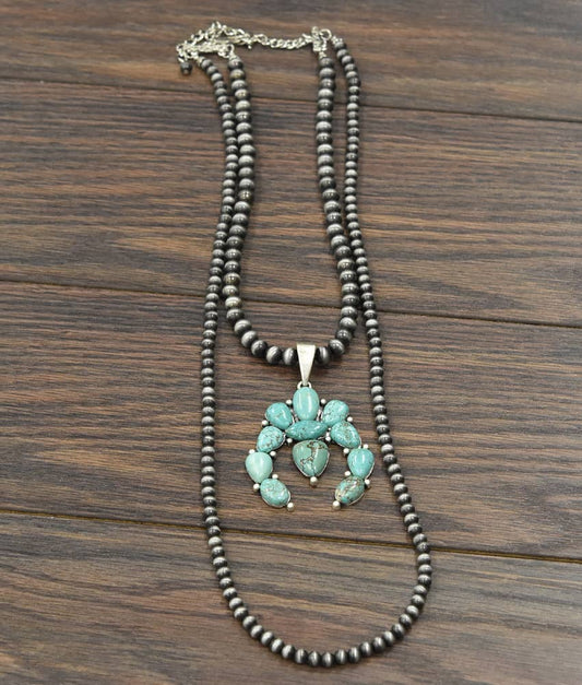 Squash Blossom Turquoise Necklace