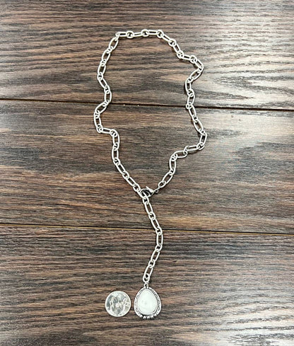 Lariat White Turquoise Necklace