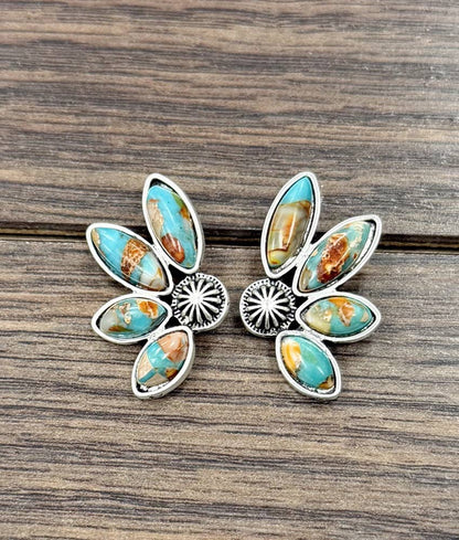 1.2" Western Gemstone Stud Earrings