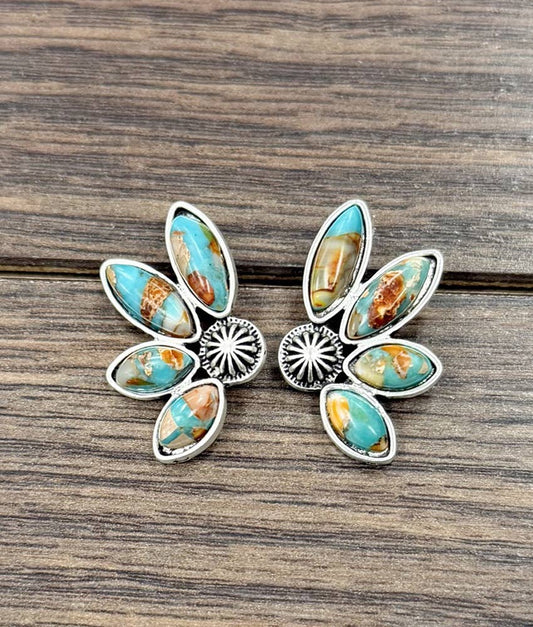 1.2" Western Gemstone Stud Earrings