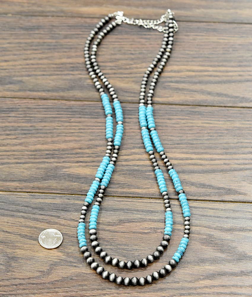 29" Western Bead 2-strand Necklace