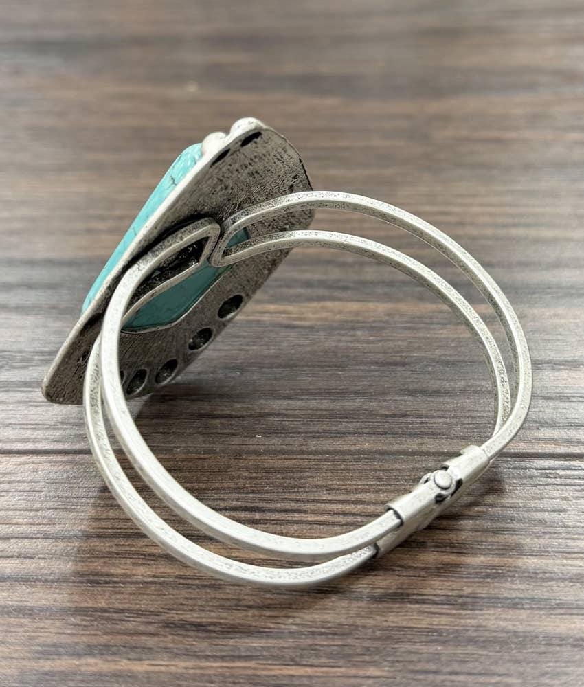 2.7" Western Turquoise Cuff Bracelet