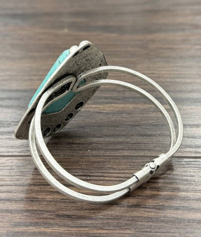 2.7" Western Turquoise Cuff Bracelet