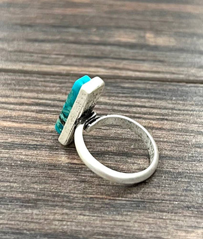 Vertical Bar Gemstone Adjustable Ring