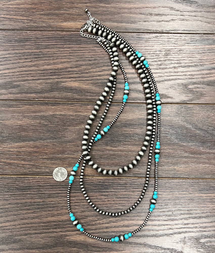 Handmade Navajo Bead Turquoise Necklace