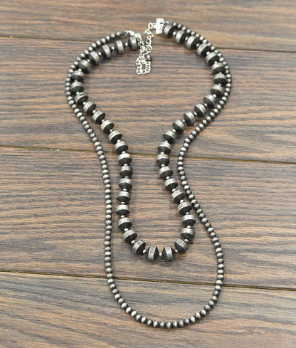 Handmade 2-strand Navajo Bead Necklace
