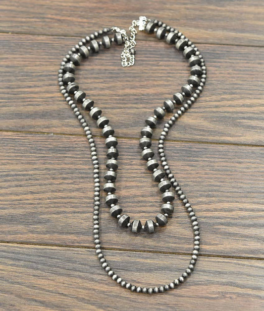 Handmade 2-strand Navajo Bead Necklace