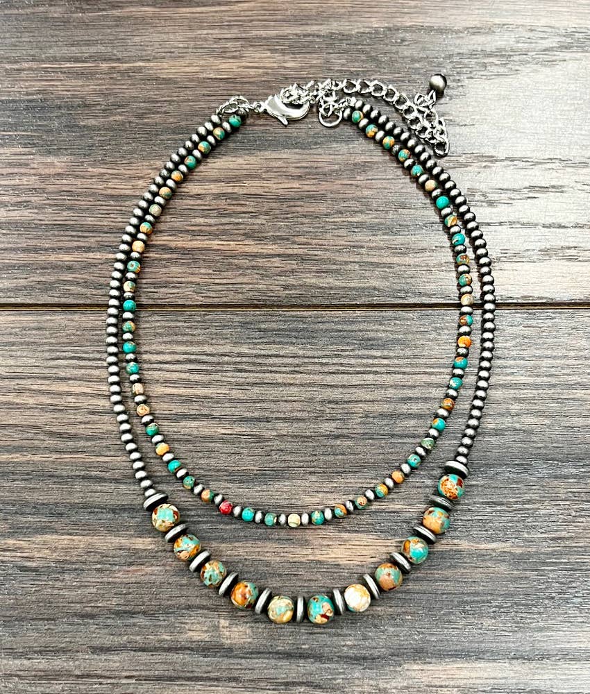 17" Handmade Navajo Gemstone Necklace