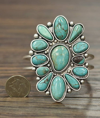 Very-Big 3.2" Western Turquoise Cuff Bracelet