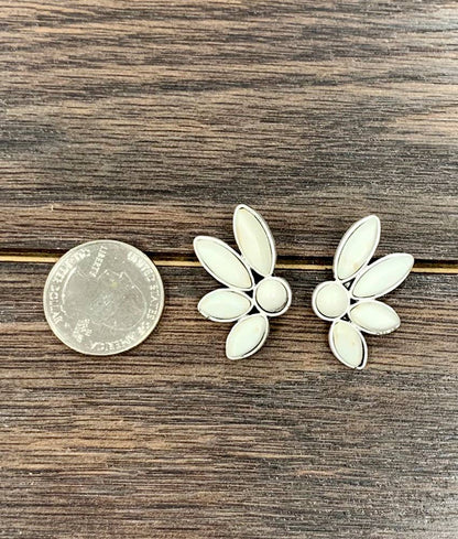 White Turquoise Stud Earrings