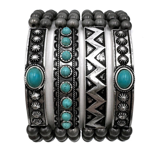 Four Piece Navajo Stretch Bracelet