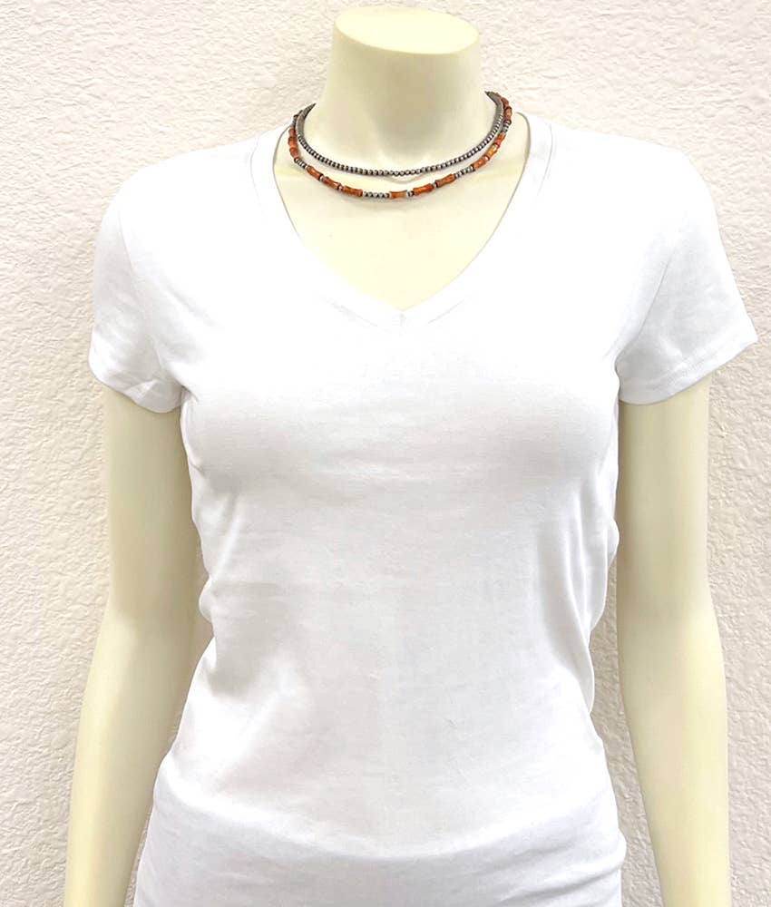 16" Western Gemstone 2-strand Necklace